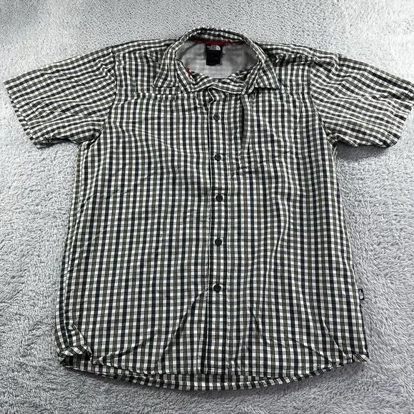 The North Face Shirt Men Medium Plaid Button Up Lightweight Fishing Camping Gorp