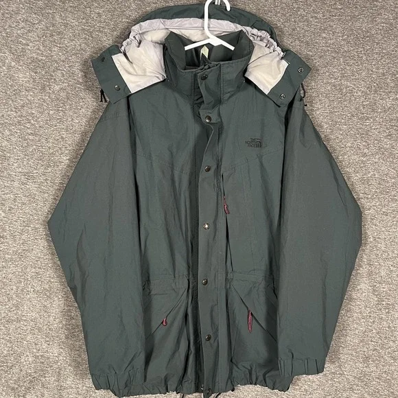 The North Face Jacket Medium Green‎ Gore-Tex Hooded Waterproof Parka Shell