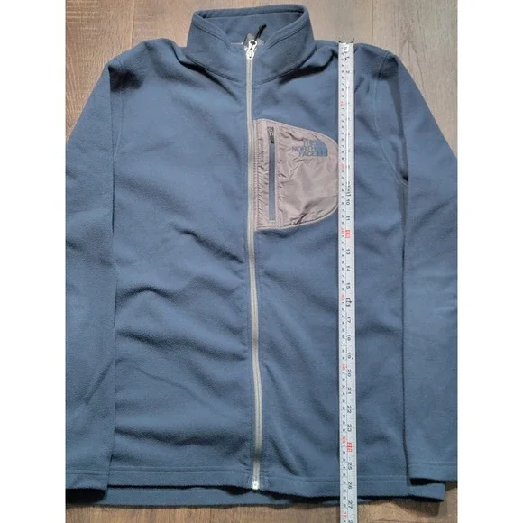 The North Face Fleece Jacket Blue Full Zip Chest‎ Pocket Men's L