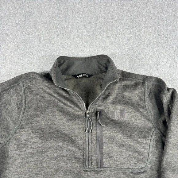 The North Face Sweater Mens Medium Gray Gordon Lyons Quarter Zip Fleece Pullover
