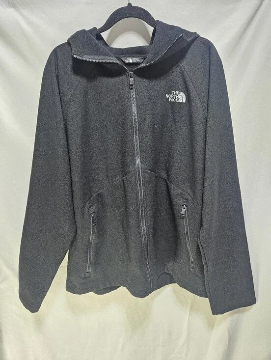 The North Face XL Black Fleece Jacket Full Zip Hooded Soft Shell Men's