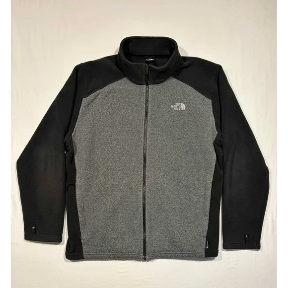 The‎ North Face Mens XXL FlashDry Fleece Full Zip Jacket Gray Black Colorblock