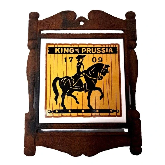 Vintage King Of Prussia 1709 Made In Japan Trivet Wall Cast Iron Tile Decor