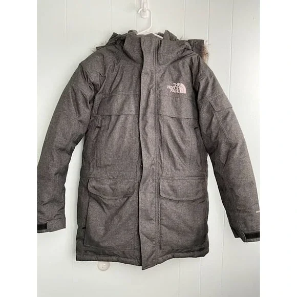 The North Face‎ Mens McMurdo Parka Gray HyVent Hooded Faux Fur Trim Jacket Small