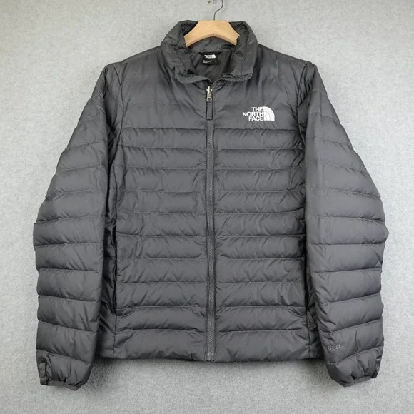 North Face Jacket Mens Small Gray 550 Down Puffer Full Zip Outdoor Hiking
