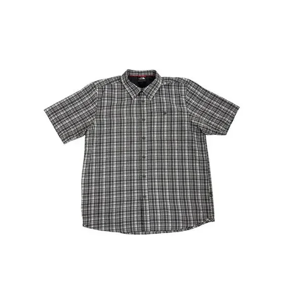The North Face Outdoor Everyday Gray Plaid Short Sleeve Button Up Shirt Large
