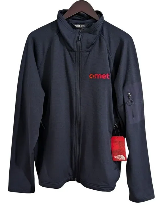 The North Face Mountain Peaks Full Zip Grid Fleece Jacket Navy Blue XL NWT