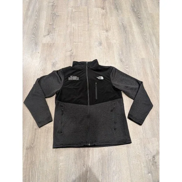 The North Face Kreis Enderle Corporate Logo Full Zip Fleece Jacket Grey Black M