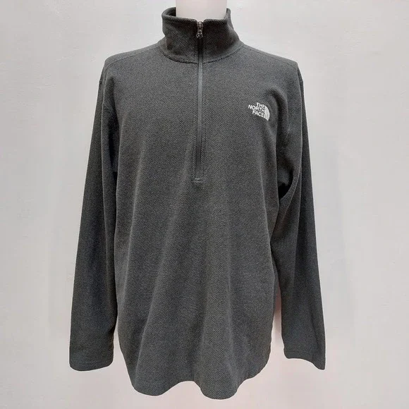 The North Face Quarter Zip Fleece Men's XXL Gray 1/4 Zip Pullover Sweater