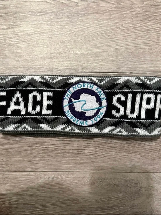 Supreme x The North Face Antarctica Headband Gray Black OSFA NWT