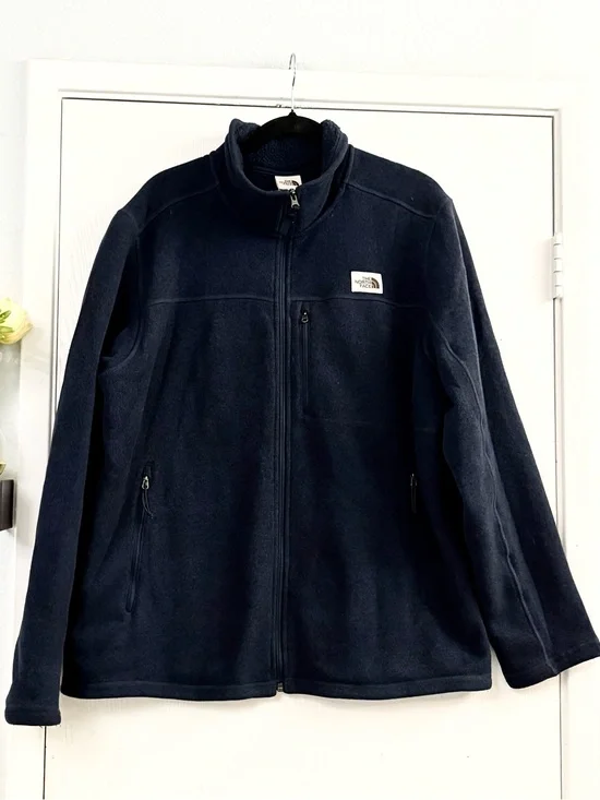 The North Face Men's Navy Full Zip Fleece Jacket Lightweight Size XL