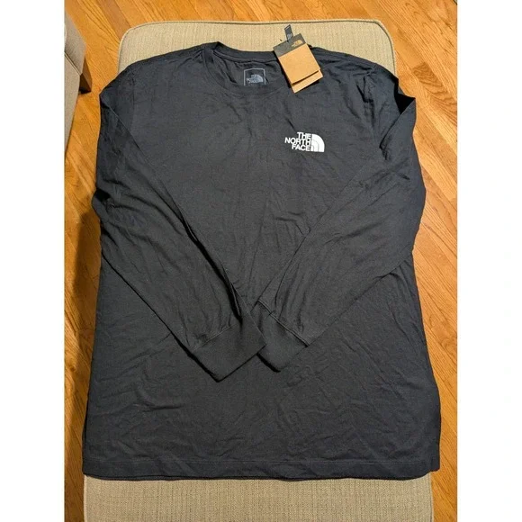 NWT The North Face Mens XL Evolution Throwback Long Sleeve Graphic Tee Black
