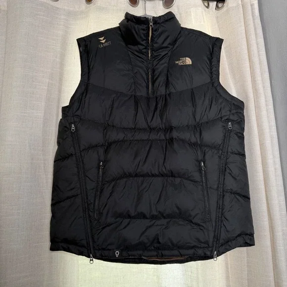 North Face Cryptic Puffer Vest 700 Fill Down Black Ripstop Men's XL Extra Large