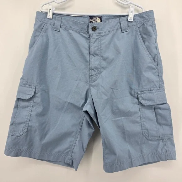 The North Face Mens 40 Blue Ripstop Cargo Shorts Hiking Outdoor A2RFT Regular