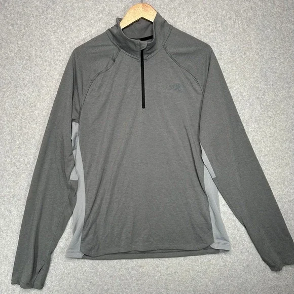 The North Face Mens Gray Quarter Zip Pullover Long Sleeve Active Shirt Size L