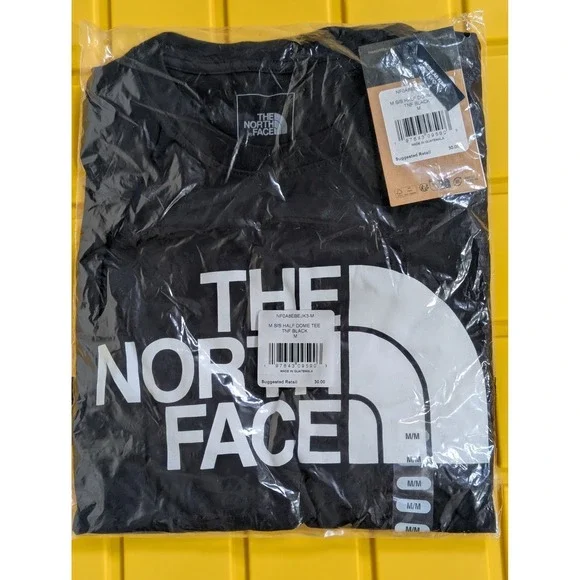 NWT The North Face Mens Medium S/S Half Dome Tee TNF Black Logo T-Shirt