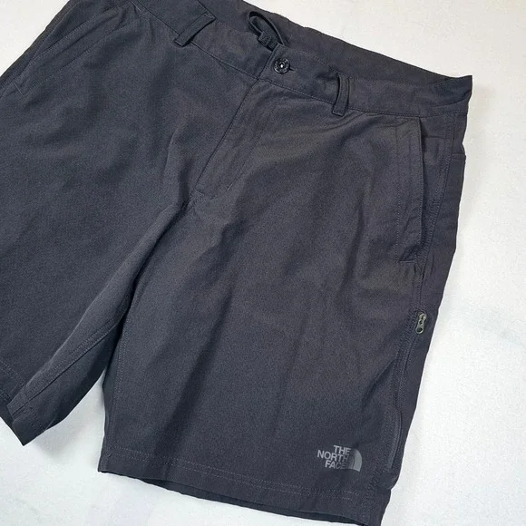 The North Face FlashDry Mens Hiking Shorts Gray Size 36 Zipper Pocket Outdoors
