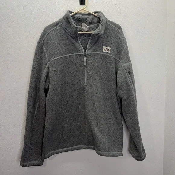 The North Face Jacket Mens XL Gray Gordon Lyons 1/2 Zip Hiking Outdoors Fleece