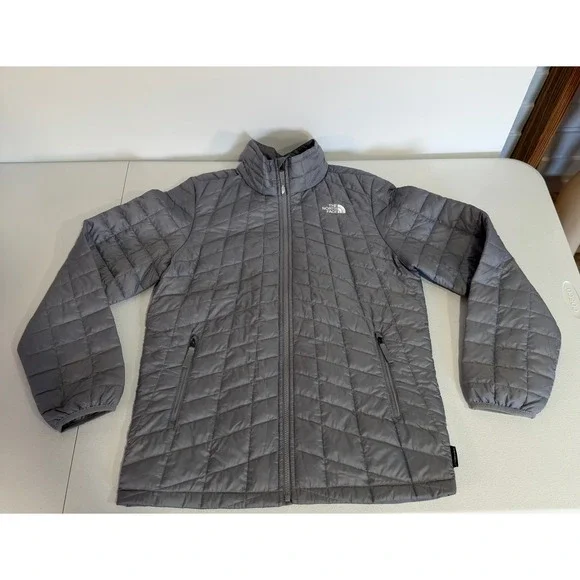 The North Face ThermoBall Puffer Jacket Grey Junior XL Full Zip Quilted Coat