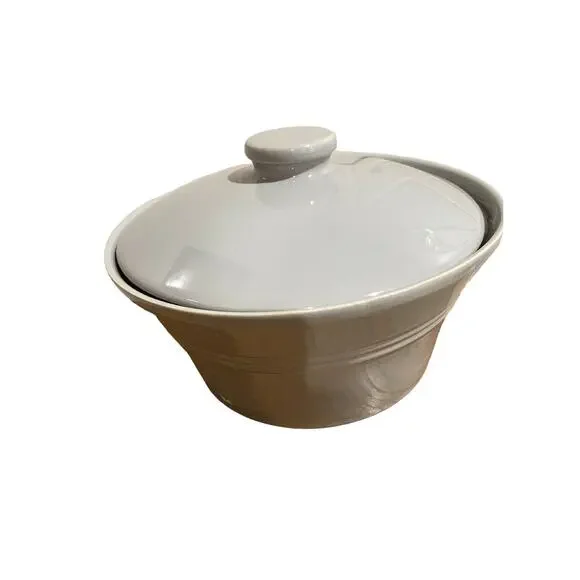 Vintage Mason Cash 2.5 Litre Oven Safe Casserole Dish With Lid, Grey