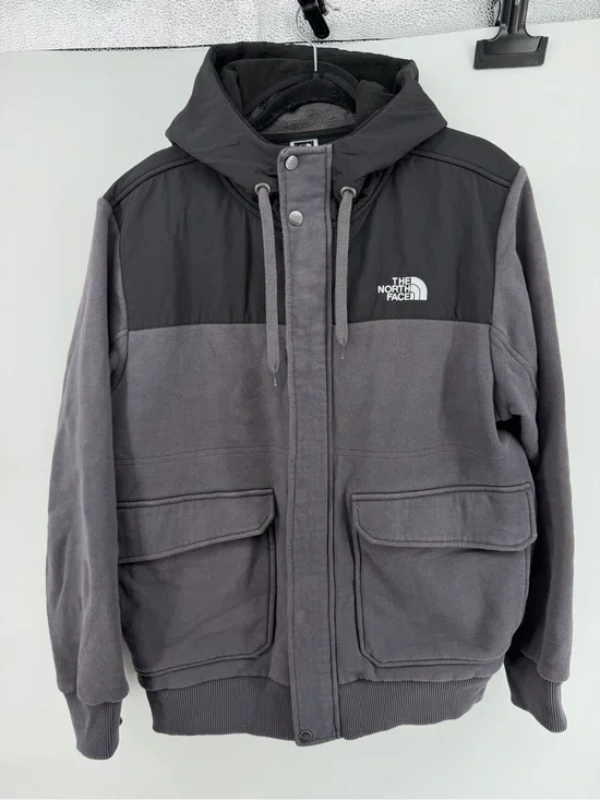 The North Face Mens L Heavyweight Full Zip Hoodie Jacket Built-In Balaclava Mask
