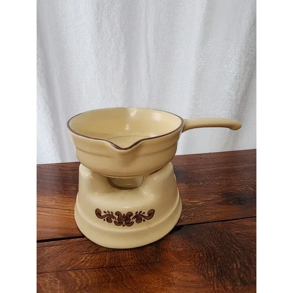 Vintage Pfaltzgraff Village Butter Warmer 2 piece set‎ 116 & 117