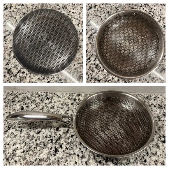 HexClad Hybrid Frying Pan Stainless Nonstick Skillet 8” Kitchen Chef Cook No Lid