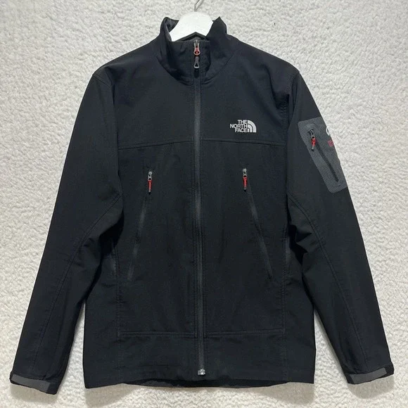 North Face Summit Series Windstopper Jacket Mens Size S Black Full Zip Softshell