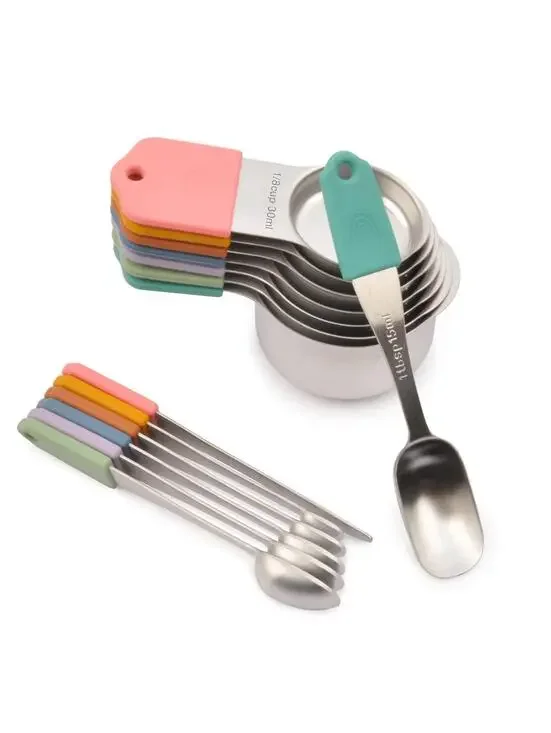 Magnetic Measuring Cups &‎ Spoons Set 14, Heavy Duty Stainless Steel Measuring🌈