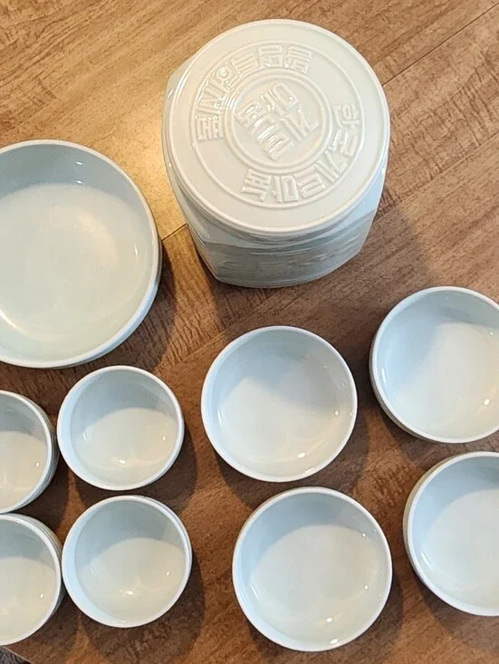 Beautiful Korean-style celadon ceramic serving set 10 Pcs Jade Green