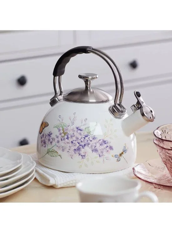 brand new LILAC PURPLE FLORAL Lenox Butterfly Meadow 2.5-Quart Tea Kettle