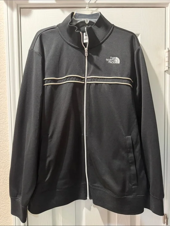 The North Face Black Track Jacket with White Accents