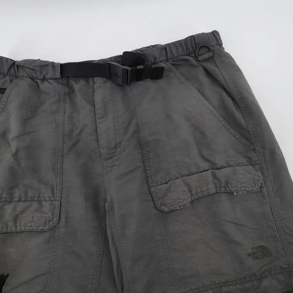 The North Face Convertible Cargo Pants Gray Long Mens Large Short FLAW