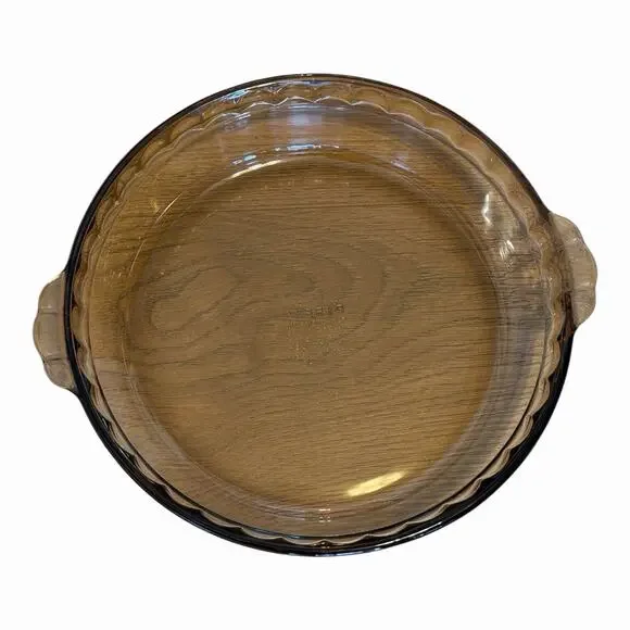 Vintage Pyrex #229 Amber Brown Glass Pie Plate 9