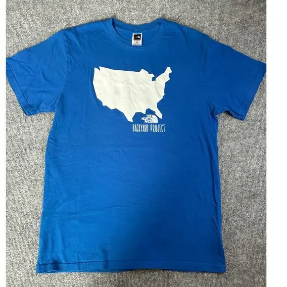 The North Face Blue Backyard Project t-shirt Men's size M 100% Cotton