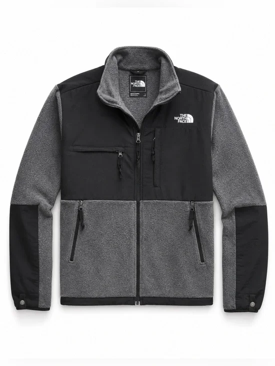 The North Face Denali Fleece Jacket Mens Large Gray Black Full Zip RN99978