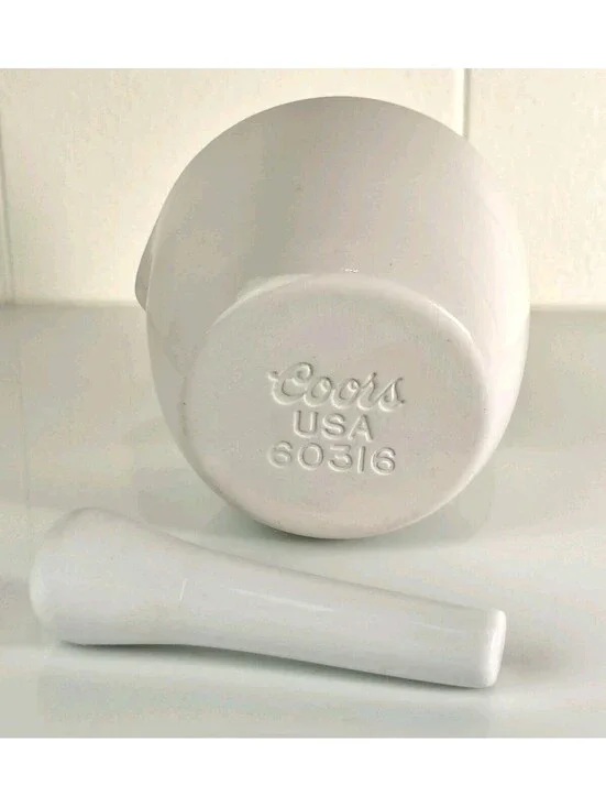 Vintage Coors USA Beer Mortar and Pestle Set 60316 Hops Grinder RARE New