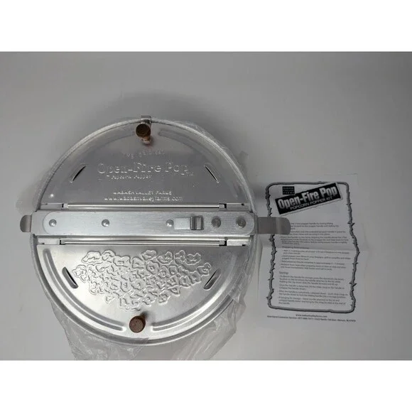 Wabash Valley Farms Open-Fire Pop Campfire Popcorn Popper Kit 4Qt Camping New