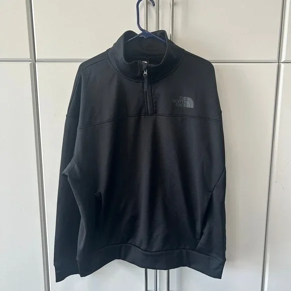 The North Face Mens Quarter Zip Pullover Jacket Black Mock Neck Large NF0A7V5V