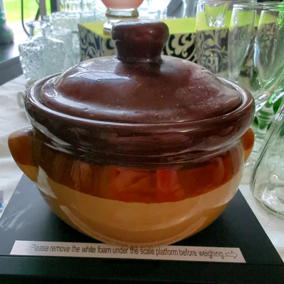 Brown Ceramic Lidded Pot