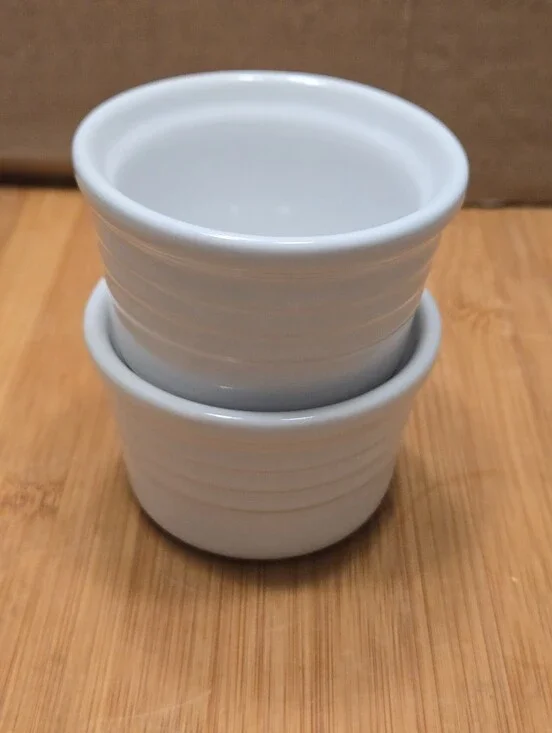 Le Creuset Stackable Stoneware All White Ramekins (Set of 2) Custard Cup