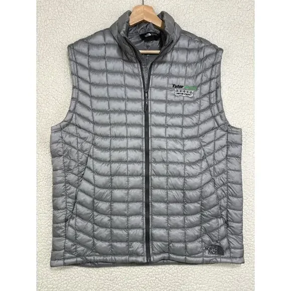 The North Face Men’s Thermoball Quilted Vest Insulated Full Zip Gray Large *LOGO