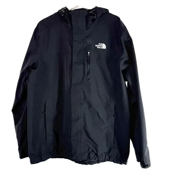 The North Face Quest Rain Wind Black Jacket Adjustable Zip Up Men’s US Size L