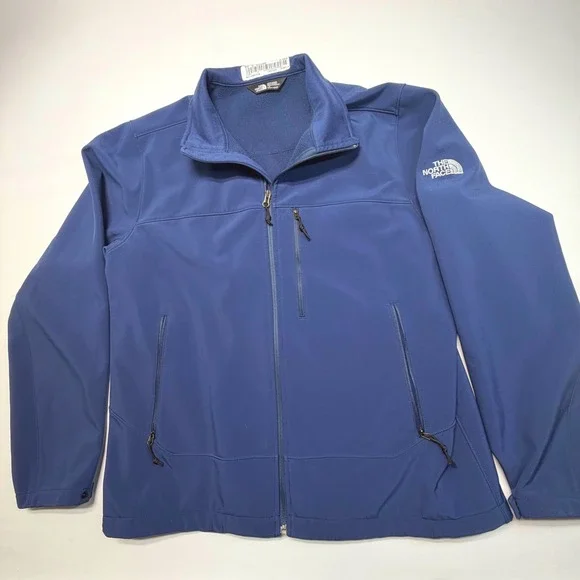 The North Face Men's Softshell Jacket L Navy‎ Fleece Lined Zip Pockets