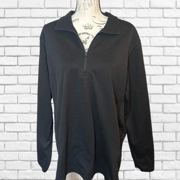 The North Face Mens Black‎ Quarter Zip Pullover Long Sleeve Shirt XL Activewear