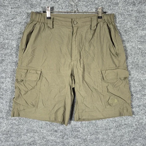 The‎ North Face Shorts Mens M Green  Pocket Cargo Lightweight Nylon Hiking