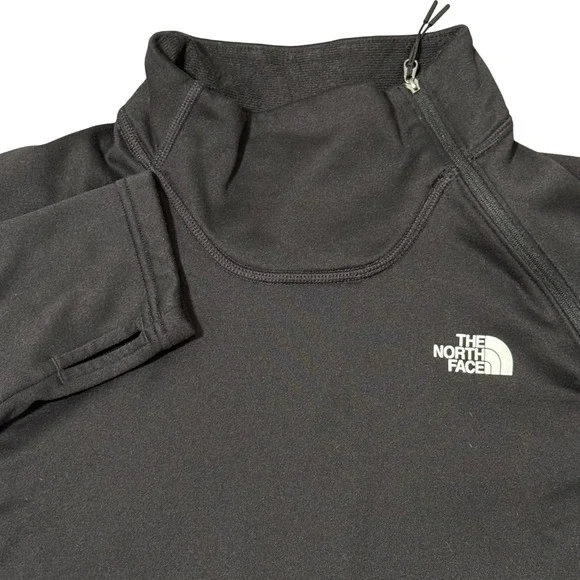The North Face Womens Pullover Black Half Zip Thumb Hole XL‎ Top