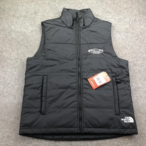 The North Face Vest Mens Medium Black Quilted Full Zip EVR'YDY Phillips Logo