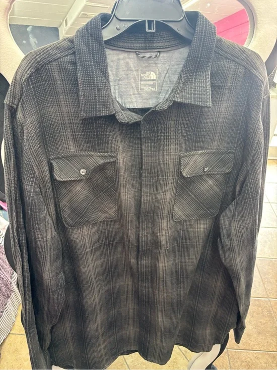 The North Face Black Charcoal Plaid Button-Up Shirt