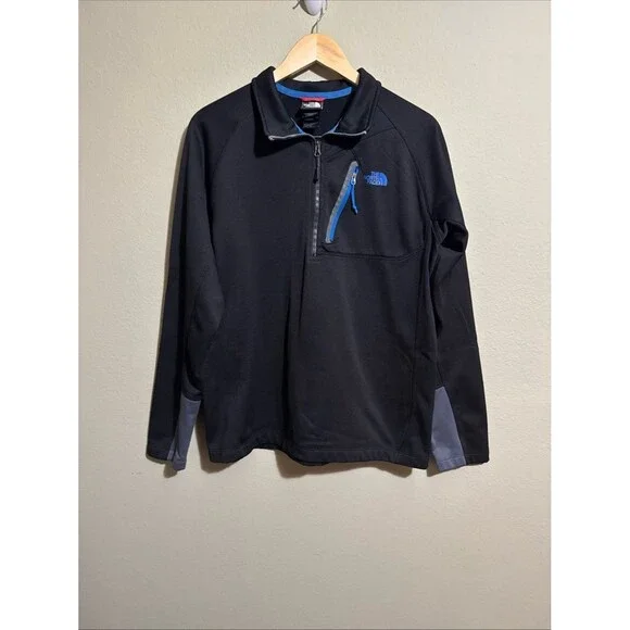The North Face Men's Black Pullover Quarter-Zip Jacket size L